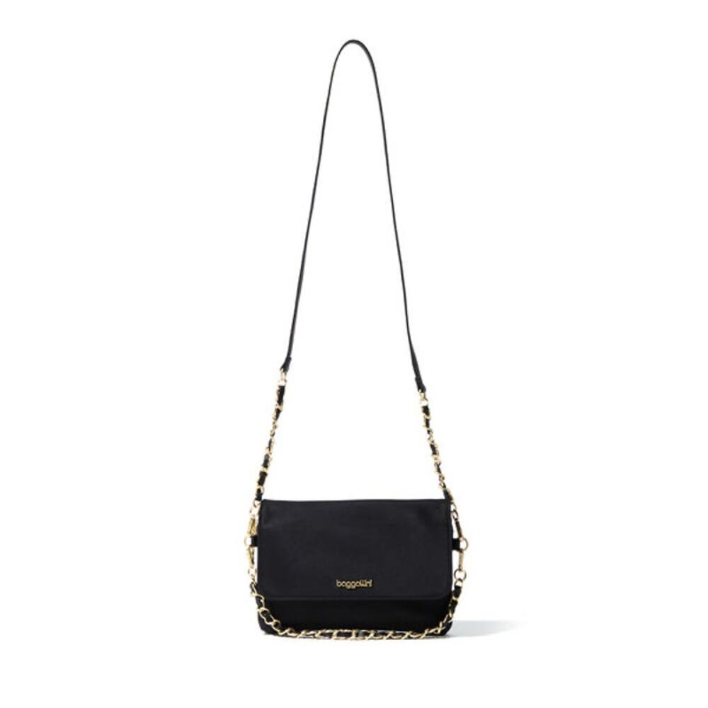 Baggalini Black Flap Crossbody with Gold Chain NWOT - Picture 2 of 11